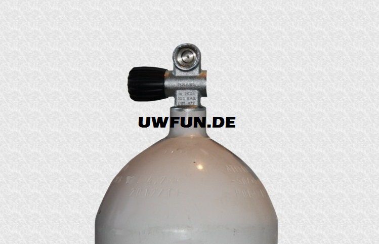 Polaris-Flaschen Tauchflasche Stahl, 232 Bar, erweiterbares Ventil, schw. Fu&szlig; 12 L kurz