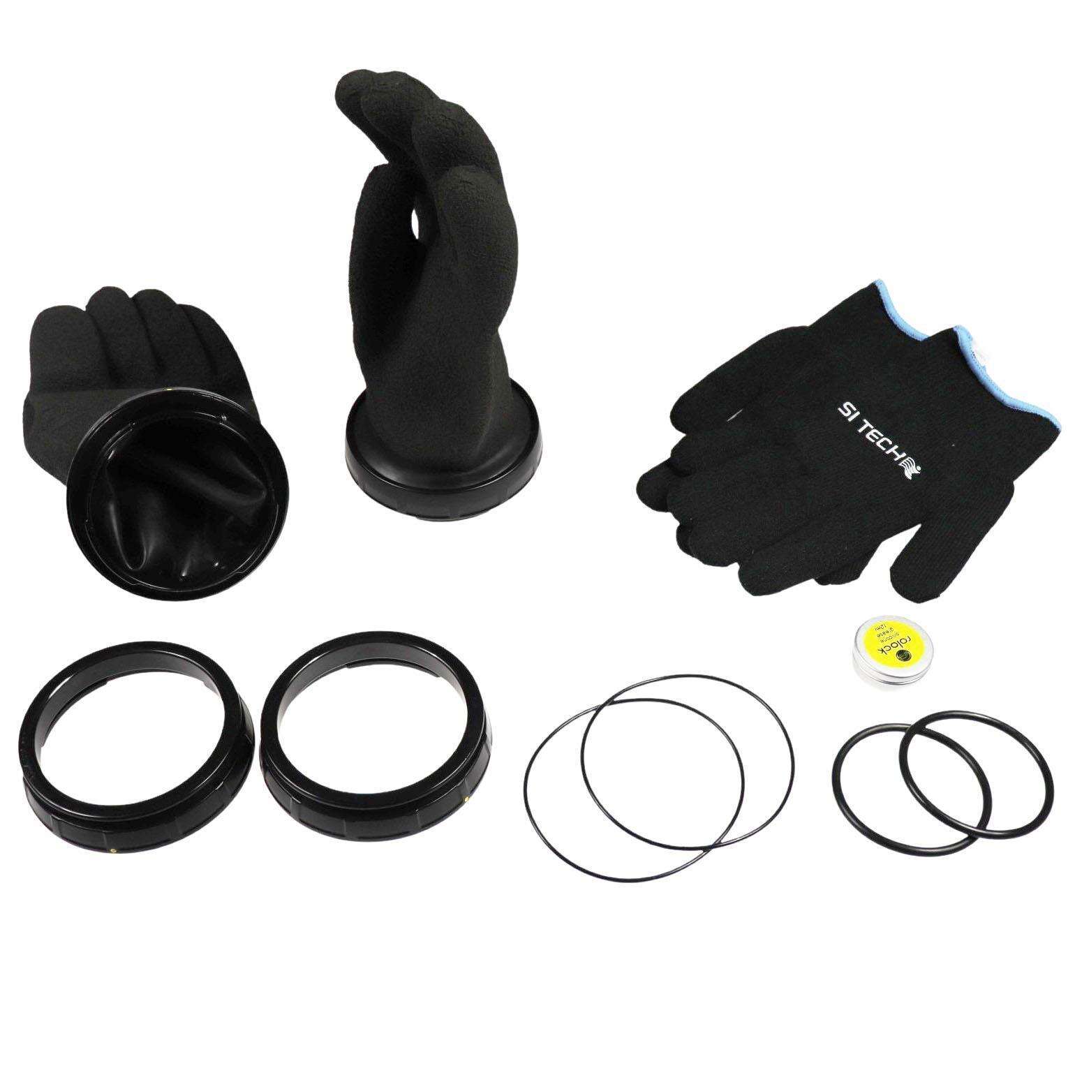 Rolock 3 Trockentauch Handschuhsystem komplett vormontiert schwarz XL 