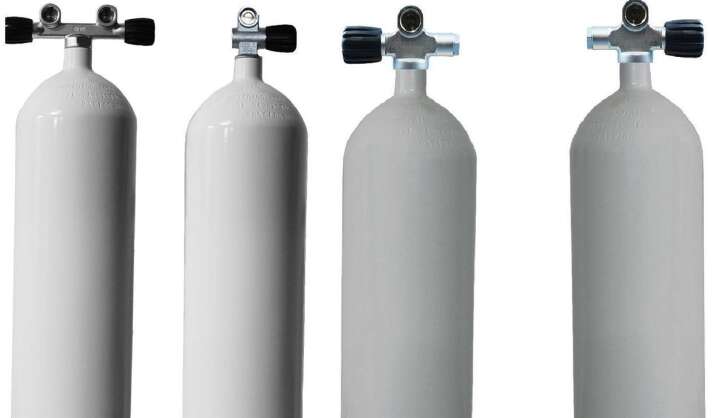 ECS Tauchflasche, Tauchgerät, Stahl, 12l lang, 232bar, konkaver Boden