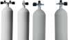 ECS Tauchflasche, Tauchgerät, Stahl, 12l lang, 232bar, konkaver Boden - Doppelventil breiter Abstand