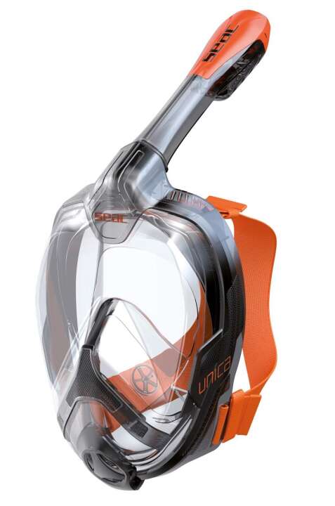 SALE: Seac Vollgesichts Schnorchelmaske UNICA L/XL klar/schwarz/orange