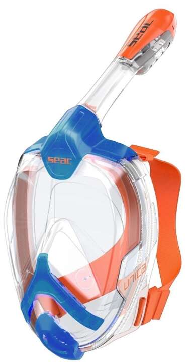 SALE: Seac Vollgesichts Schnorchelmaske UNICA L/XL klar/blau/orange