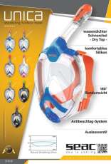 SALE: Seac Vollgesichts Schnorchelmaske UNICA L/XL klar/blau/orange