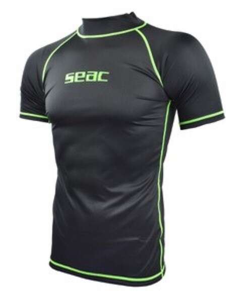 Seac Lycra Rash Guard T-SUN Kurzarm Man schwarz/grün XS
