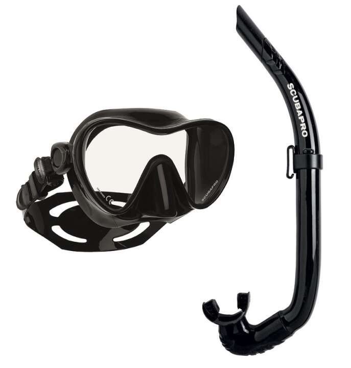 Scubapro Profi Schnorchset Trinidad 3 mit Apnoe Schnorchel schwarz