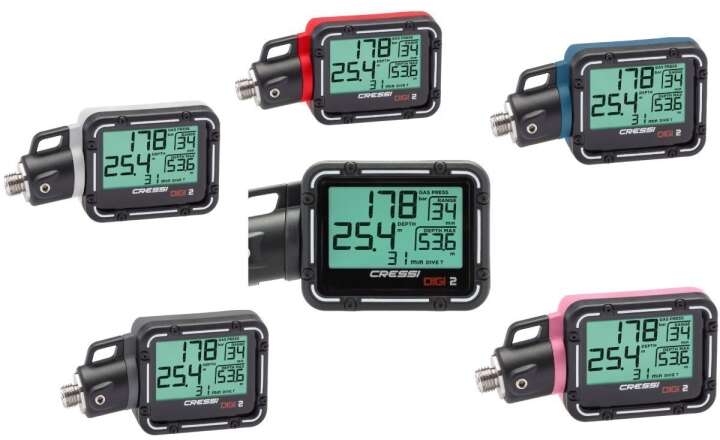 Cressi Digitalkonsole, Digital Finimeter Digi2 mit Resttauchzeitanzeige schwarz