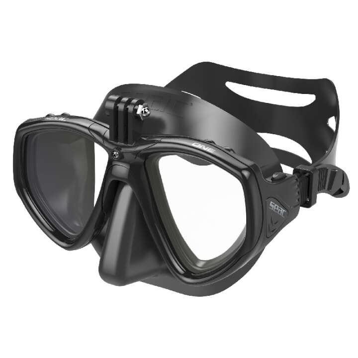 Seac Maske One Pro mit Halterung für Actioncams, schwarz