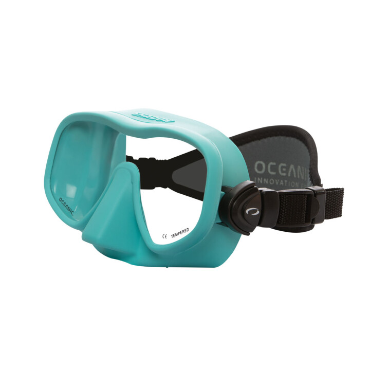 Oceanic Tauchermaske Mini Shadow mit Neoprenmaskenband aquamarine