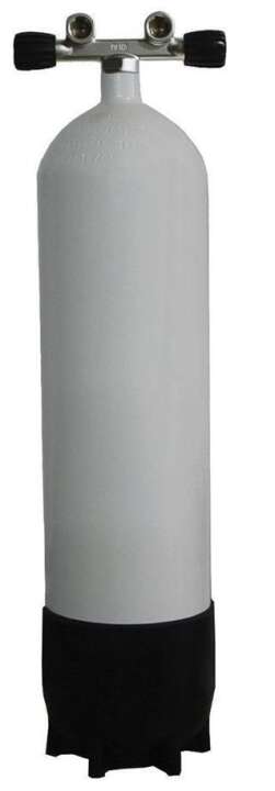 Tauchflasche, Tauchgerät, Stahl, 300 Bar, 10L - Doppelventil breiter Abstand
