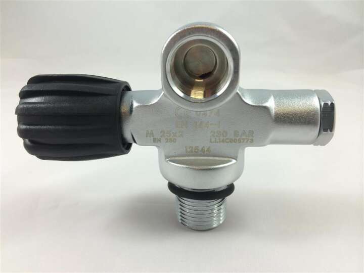 Flaschenventil, Sidemount Ventil 12544 links, 230 Bar, M25x2, einzeln oder als brückenventil