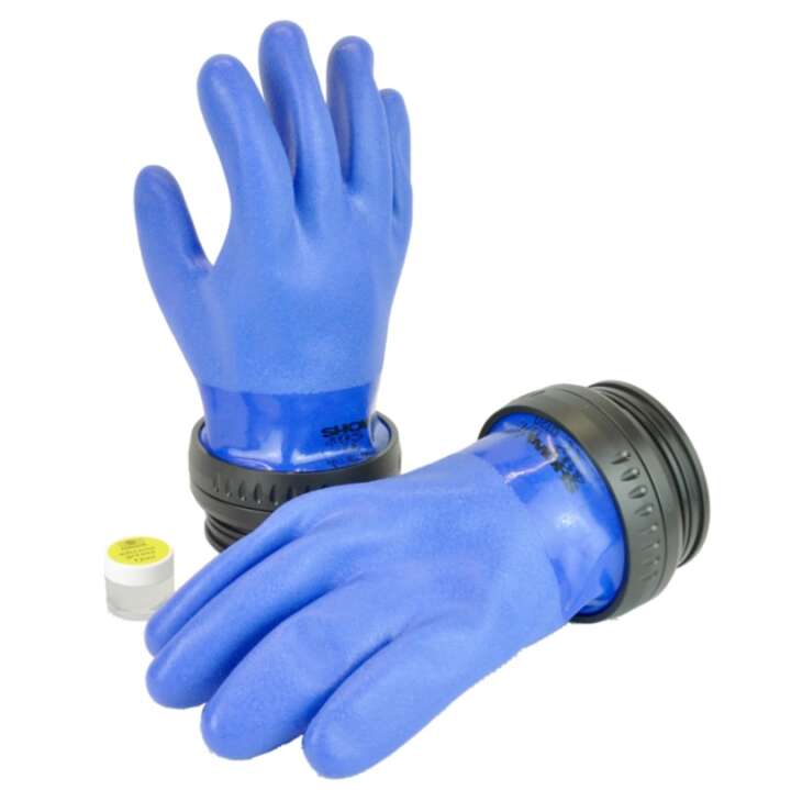 Rolock 90 Trockentauch Handschuhsystem mit Trockentauchhandschuhen, blau M