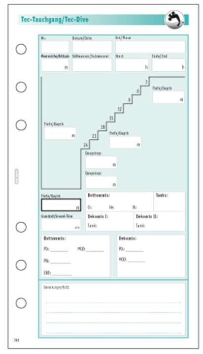 Sub-Book Taucherlogbuch Ersatzseiten, Profi-TEC, 50TG