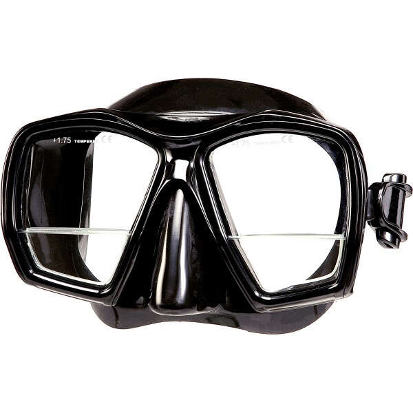 Polaris Maske Plus Tauchermaske Schnorchelmaske mit Nahlesebereich (+1,75) schwarz