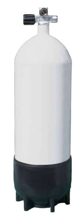 ECS Tauchflasche, Stahl, 230 Bar, 10L mit Brückenventil links
