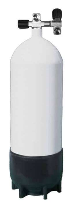 ECS Tauchflasche, Stahl, 300 Bar, 10L mit Doppelventil drehbar
