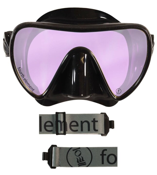 Fourth Element Tauchermaske Scout schwarz enhance/blau mit Maskenband grau/schwarz