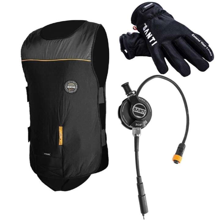 Santi Premium+ Set Heizweste, Beheizte Handschuhe & ThermoValve XL SiTech / 303
