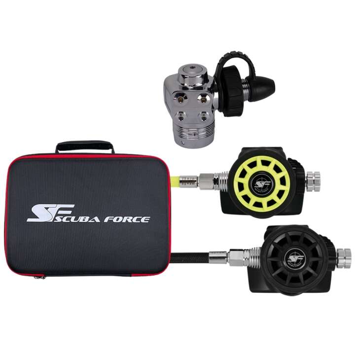 Scubaforce Atemregler Vorteilset Black Devil Pro Flex mit Octopus und Tasche
