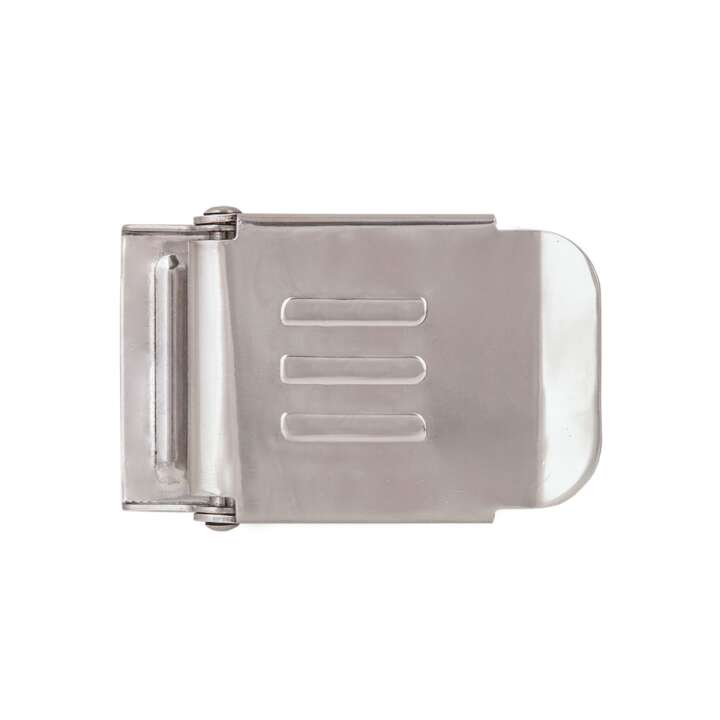 Tecline Edelstahl-Gurtschnalle, Logo E