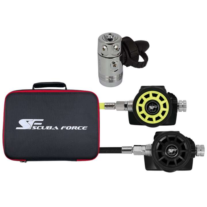 Scubaforce Atemregler Vorteilset Black Devil SM mit Octopus und Tasche
