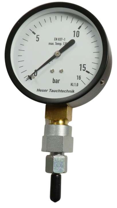 Heser Präzisions-Mitteldruck Prüfmanometer 0-16 bar