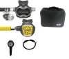 Cressi Atemregler Set T10 SC PVD / Master mit Compact Pro Octopus Supersparset inkl. Tasche, Finimeter und Inflatorschlauch