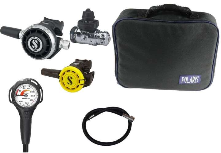 Scubapro Atemregler Set MK19 EVO G260, R105 Octopus Supersparset mit Tasche, Finimeter und Inflatorschlauch