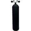 ECS Tauchflasche 12L lang/232 bar konkav matt schwarz - Doppelventil breiter Abstand