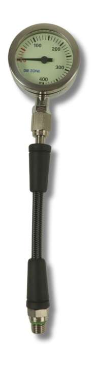 Stage TEC Finimeter SPG Dirzone Chrome – 400 Bar Manometer mit Miflex HD Carbon 15 cm