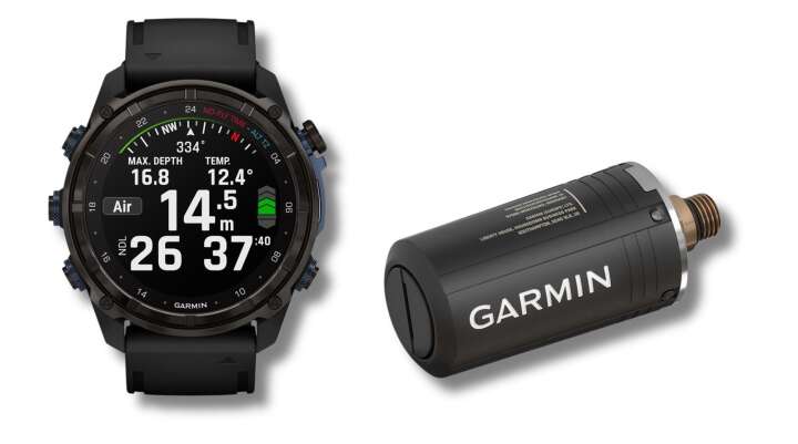 Garmin Tauchcomputer Descent™ Mk3i – 51 mm, schwarz mit Silikonarmband und Transmitter Descent T2
