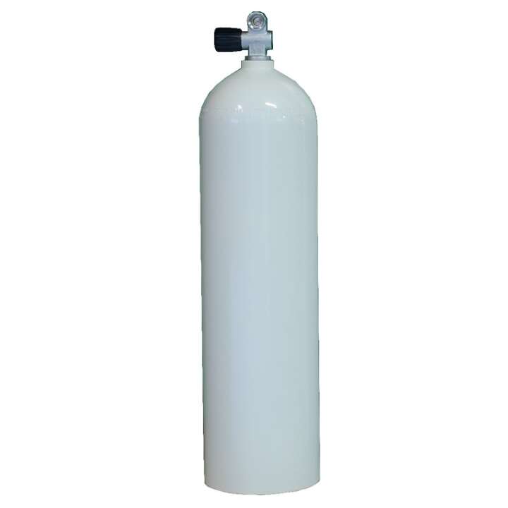 SALE: Stage Aluminium Tauchflasche, Ventil Links erweiterbar, 80cft, 11,1L Weiß