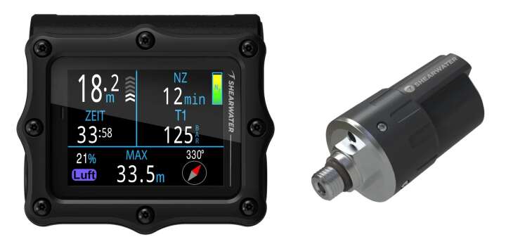 Shearwater Perdix 3 Titan Black Diving Computer, Tauchcomputer mit Swift Transmitter, Sender