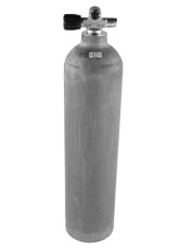 Stage Aluminium Sidemount Tauchflasche, Ventil Links, 5,7L 40cft Natur, Dirty Beast