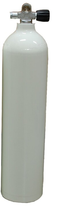 Stage Aluminium Sidemount Tauchflasche, Ventil Rechts, 5,7L 40cft Weiß