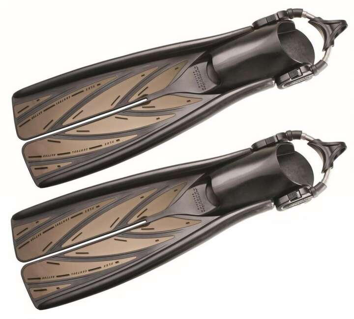 Atomic Splitfin Geräteflossen Smoke mit Springstraps